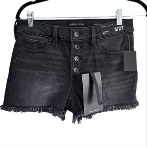 Kendall & Kylie Women's Hipster Black Denim Jean Shorts Button Fly NEW Size 27
